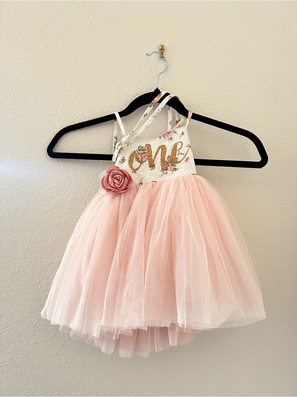 Girl Toddler Baby First Birthday Dress One Year Old 12-18 months Pink Tulle